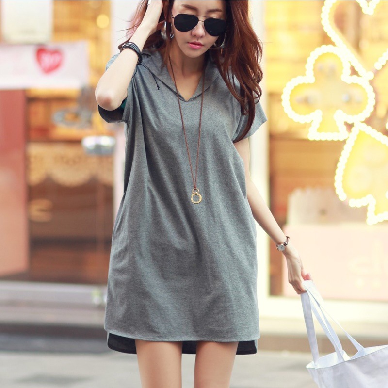 1735. VネックTシャツミニワンピース(グレー)2019 春夏 sale カジュアル 大人カジュアル 通学 普段使い チュニック 女子会 1735. VネックTシャツミニワンピース(グレー)2019 春夏 sale カジュアル 大人カジュアル 通学 普段使い チュニック 女子会