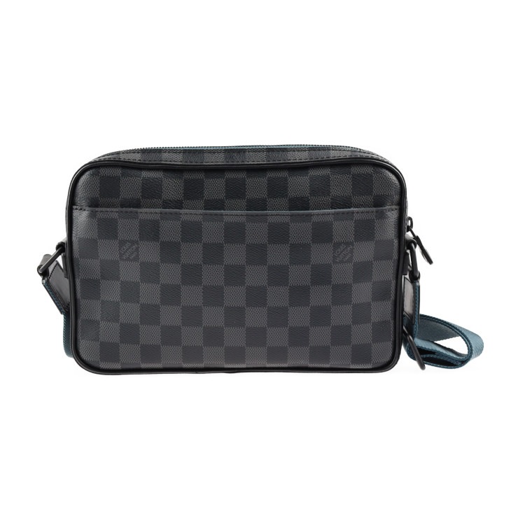 美品 LOUIS VUITTON ルイ ヴィトン ショルダーバッグ N40188 アルファ メッセンジャー ダミエグラフィット PVC レザー ブラック ビトン 本物保証 中古