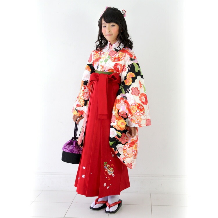 レンタル７泊８日 卒業式 袴 小学生 レンタル 女の子 レトロ ブリリアントピース ジュニア卒業式袴レンタルセットオリジナル ひな祭り 着物 衣装 花 レトロ モダン 緑