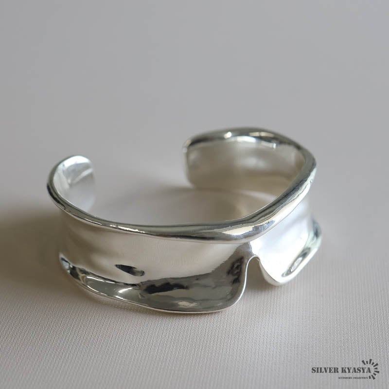 シルバー ワイドバングル　 [b642]