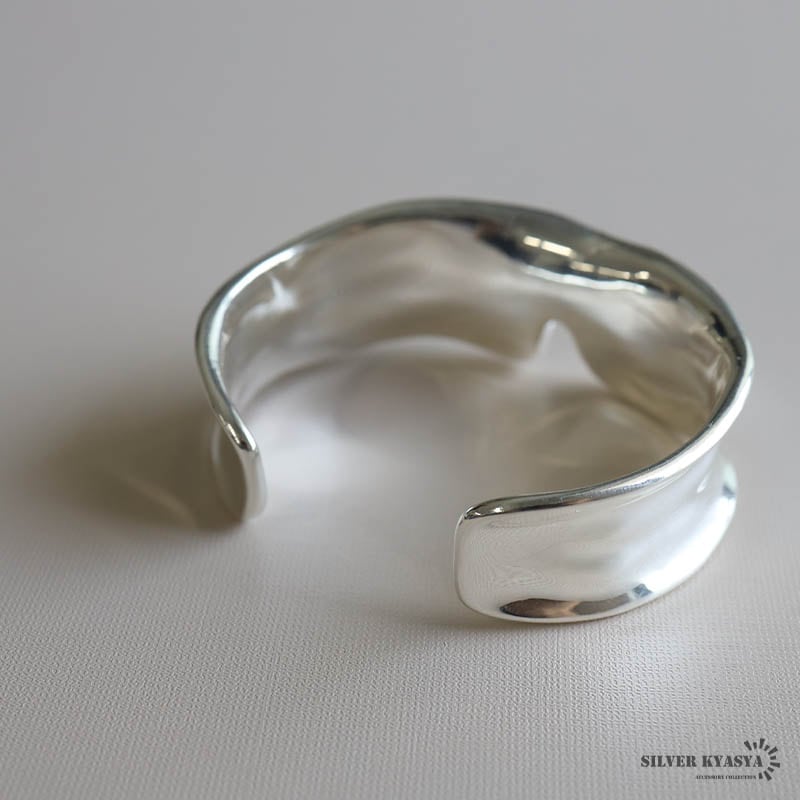 シルバー ワイドバングル　 [b642]