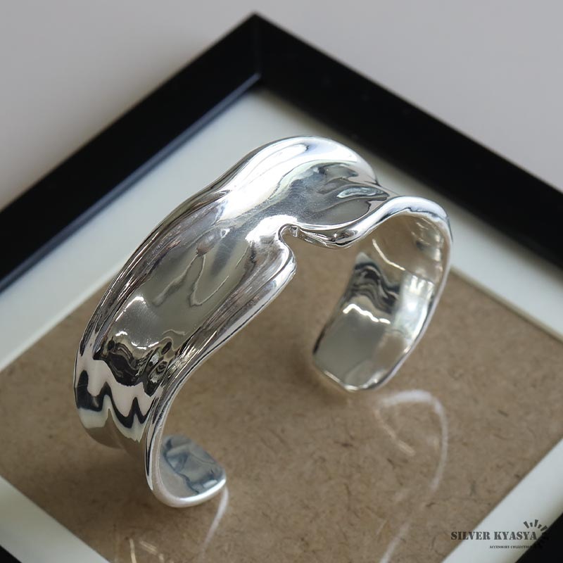 シルバー ワイドバングル　 [b642]