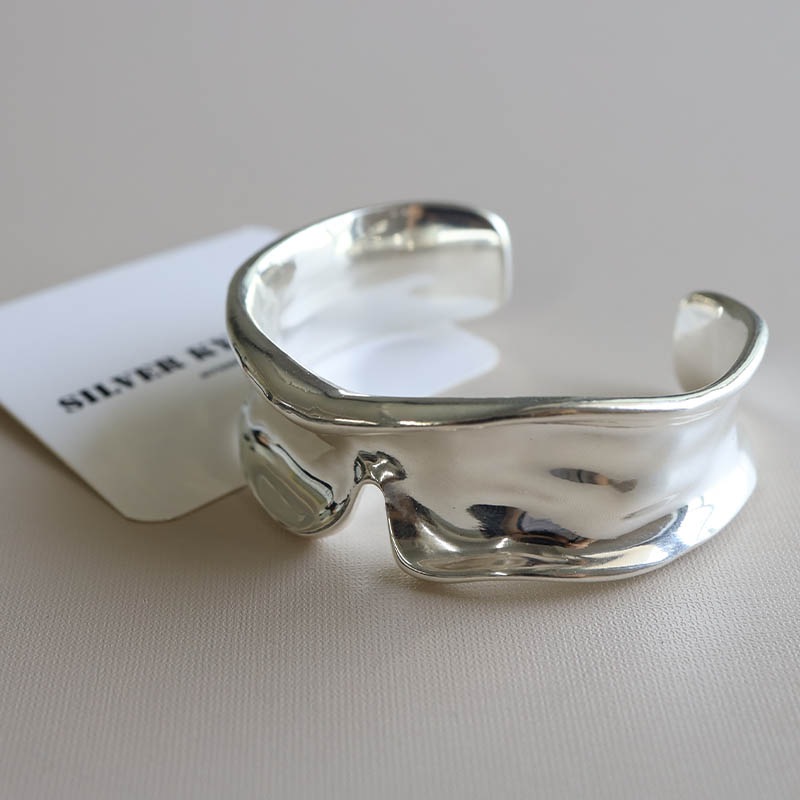 シルバー ワイドバングル　 [b642]