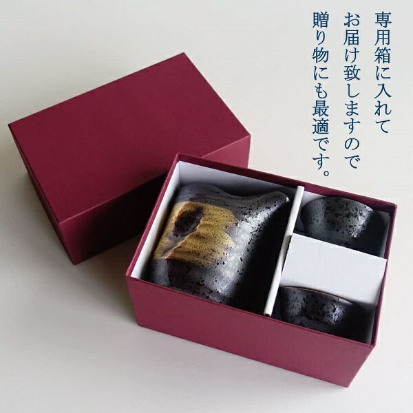 金彩 酒器セット 美濃焼 酒器 おしゃれ 徳利 おちょこ セット 冷酒 とっくり 日本酒 2.2合 日本製 高級感 ブラック 黒 ゴールド 金 ぐい呑み 盃 さかずき お猪口 陶器