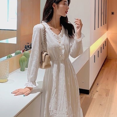 日韓快適性愛されドッキング おしゃれ レトロシフォン カジュアル ドレープ感