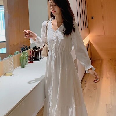 日韓快適性愛されドッキング おしゃれ レトロシフォン カジュアル ドレープ感