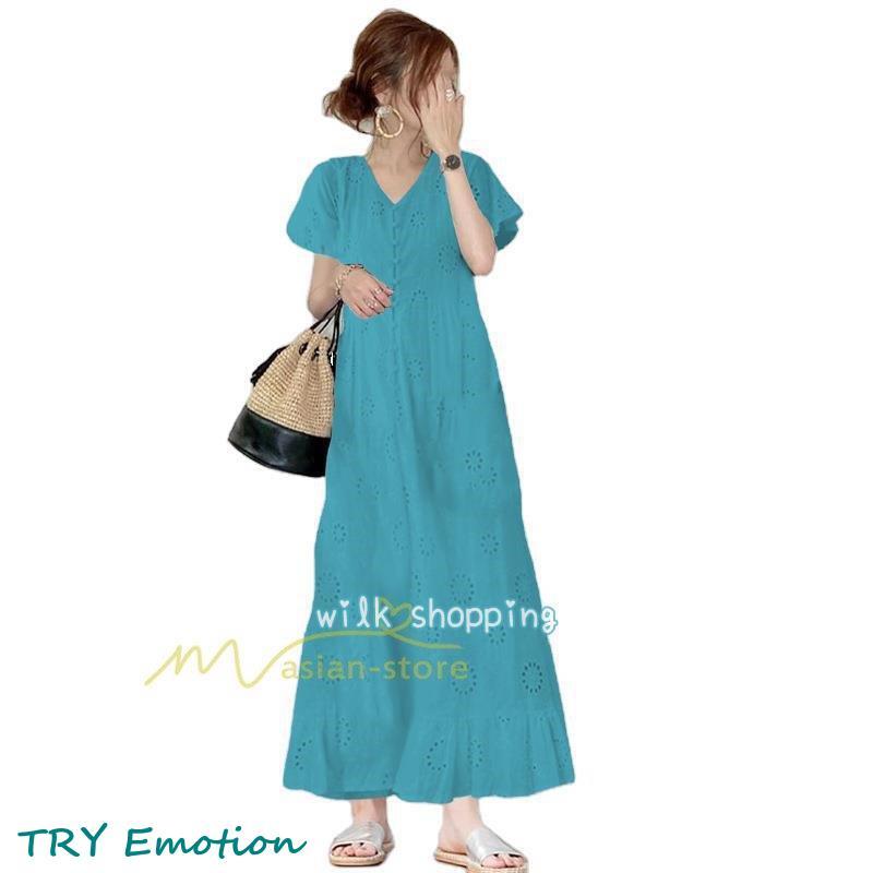 【即納】夏ワンピース 半袖 ロングワンピース Aライン 花刺繍 Vネック サマー ゆったり 夏コーデ 体型カバー 20代30代 黒 白 40代 ママ フォーマル OL 大人 シンプル 【即納】夏ワンピース 半袖 ロングワンピース Aライン 花刺繍 Vネック サマー ゆったり 夏コーデ 体型カバー 20代30代 黒 白 40代 ママ フォーマル OL 大人 シンプル