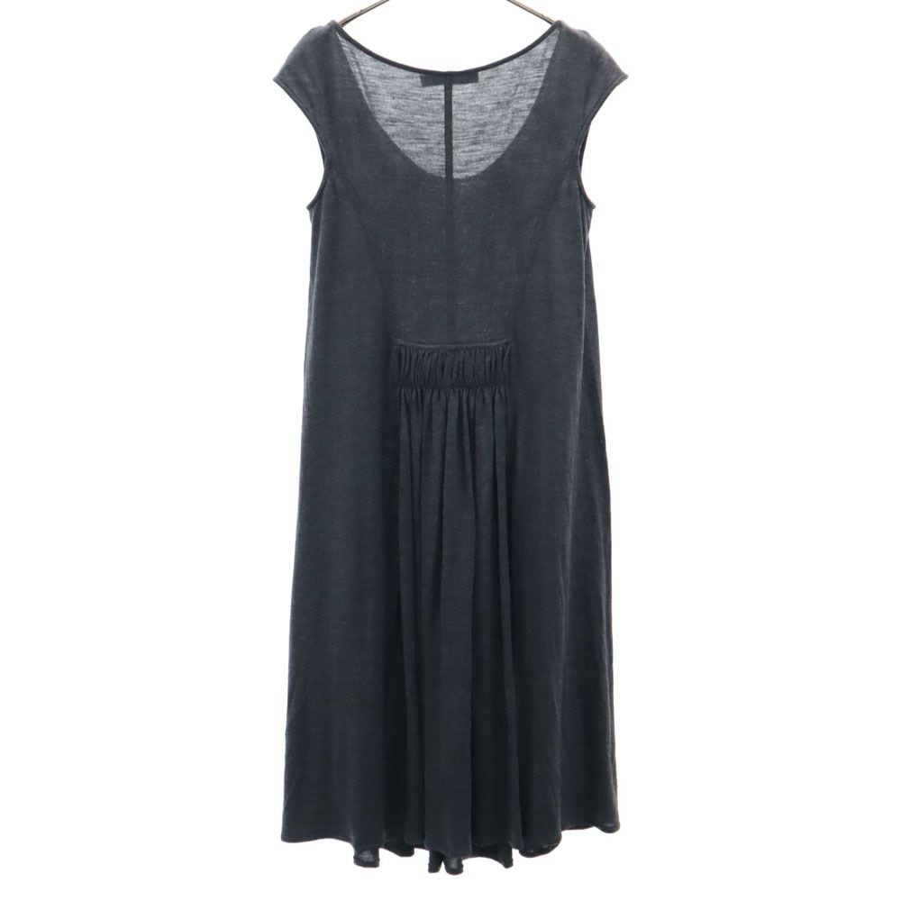 クリスチャンディオール ポルトガル製 ノースリーブ 膝丈ワンピース 36 チャコールグレー Christian Dior レディース クリスチャンディオール ポルトガル製 ノースリーブ 膝丈ワンピース 36