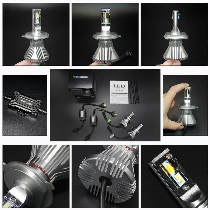 H4 ヘッドライト LED 混合色 6000K 3000K 4300K 6000LM 高輝度 防水性 取付簡単 低消費 長寿命 一年半保証 2本セット　OPP-8F-H4-3S