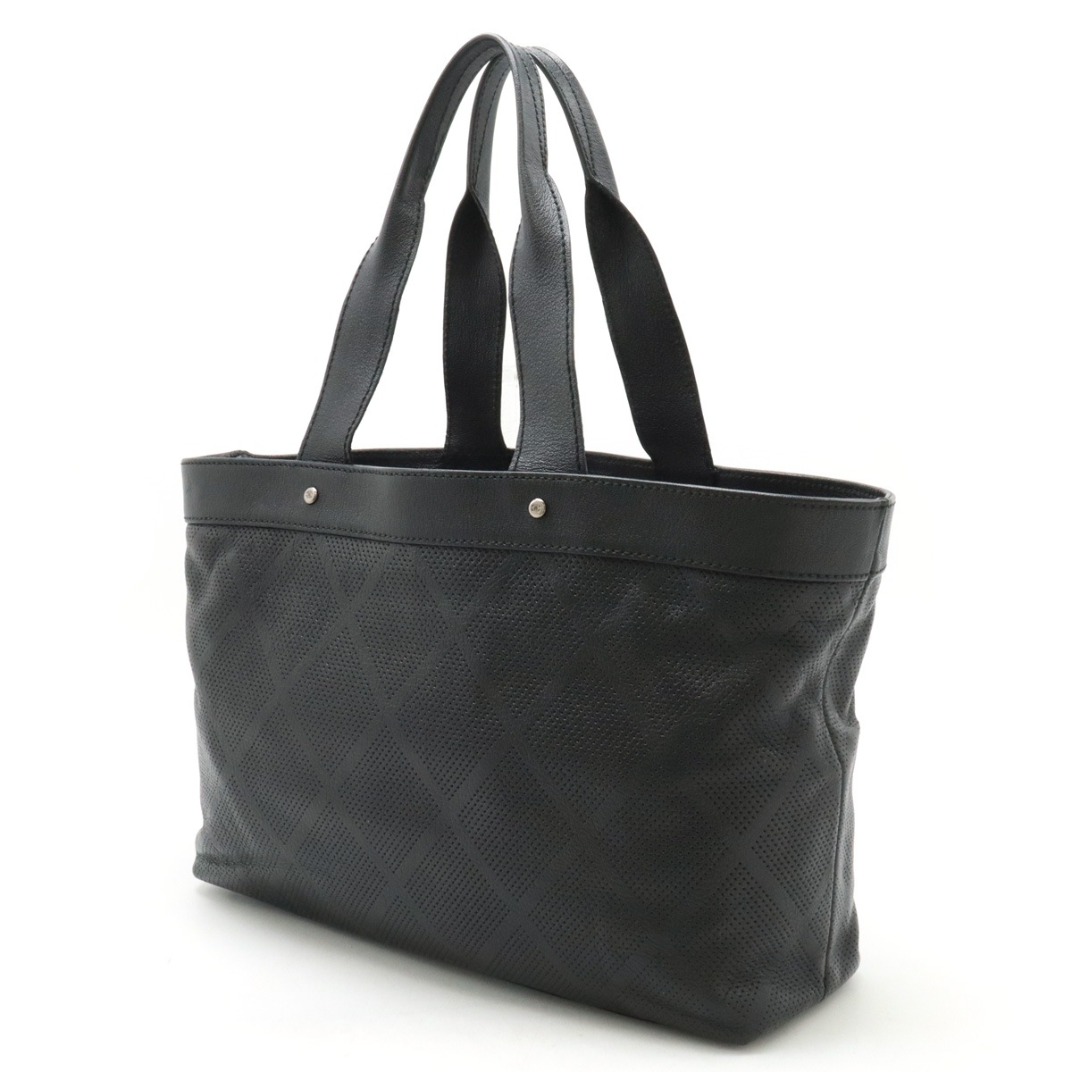 ココマーク パンチング メッシュ トートバッグ ショルダーバッグ セミショルダー 肩掛け レザー ブラック 黒 A33936 ココマーク パンチング メッシュ トートバッグ ショルダーバッグ セミショルダー 肩掛け レザー ブラック 黒 A33936