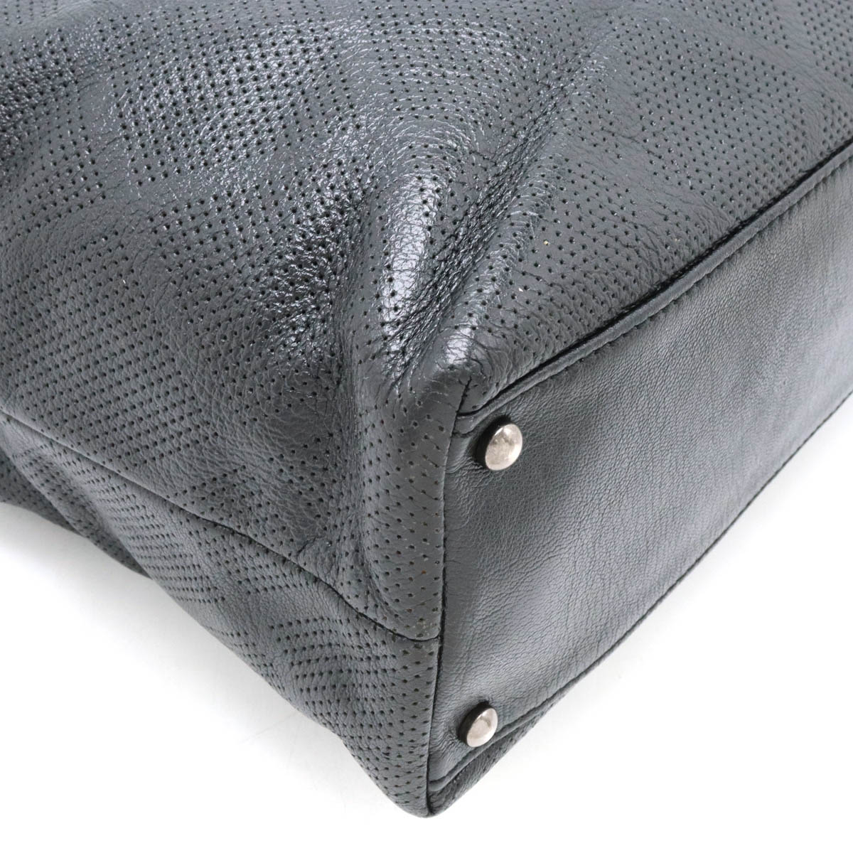 ココマーク パンチング メッシュ トートバッグ ショルダーバッグ セミショルダー 肩掛け レザー ブラック 黒 A33936 ココマーク パンチング メッシュ トートバッグ ショルダーバッグ セミショルダー 肩掛け レザー ブラック 黒 A33936