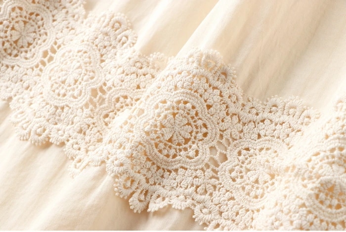 【急速出荷】甘かわいい ワンピース 長袖 コットン ロングワンピース 森ガール レース 綿 春服 夏服 春夏 ローゴージャス ロリータ 体型カバー レディース 女性 薄手 春物 夏物 夏用 春用