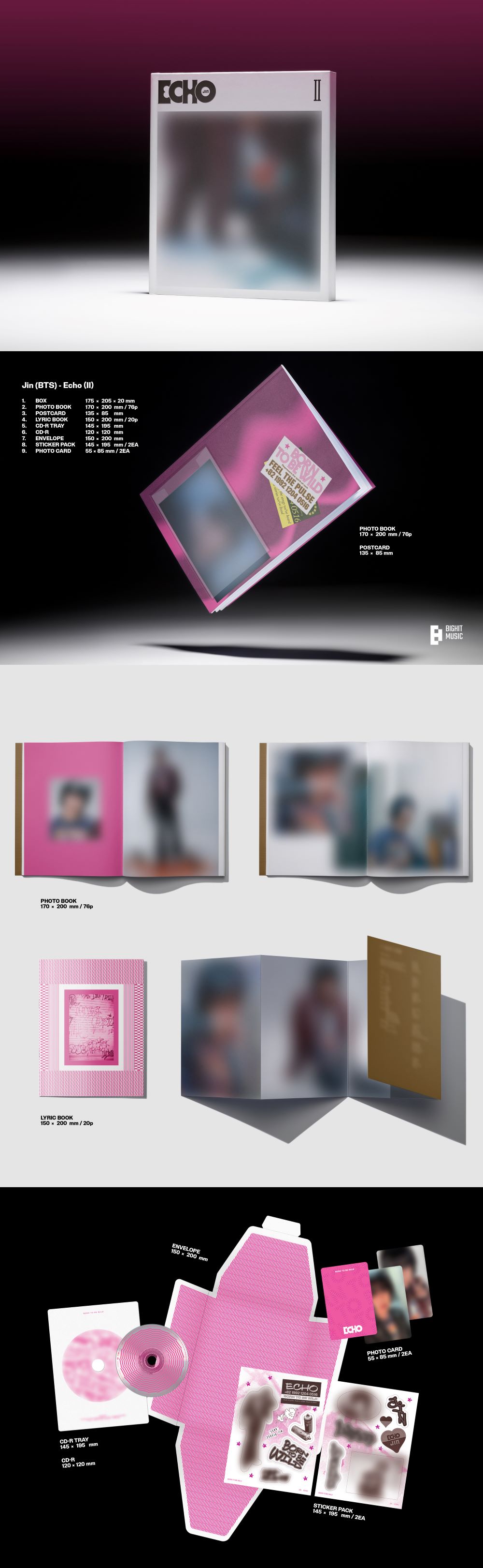 特典選択 SET 3EA BTS Jin 2nd Mini Album Echo 特典選択 SET 3EA BTS Jin 2nd Mini Album Echo