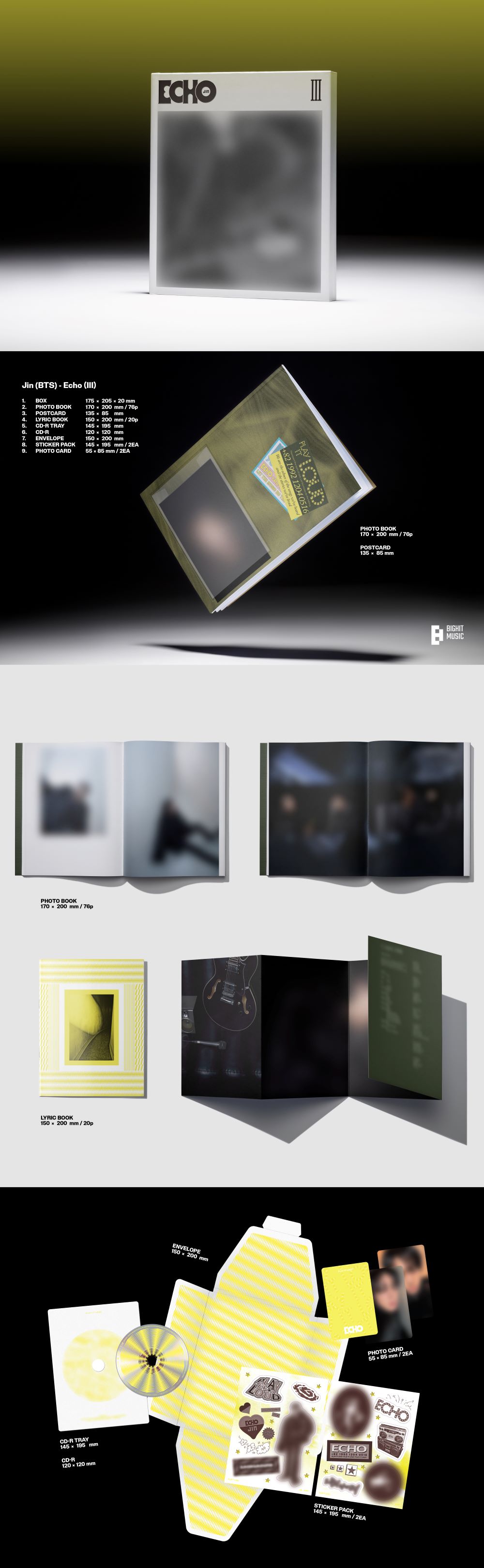 特典選択 SET 3EA BTS Jin 2nd Mini Album Echo 特典選択 SET 3EA BTS Jin 2nd Mini Album Echo