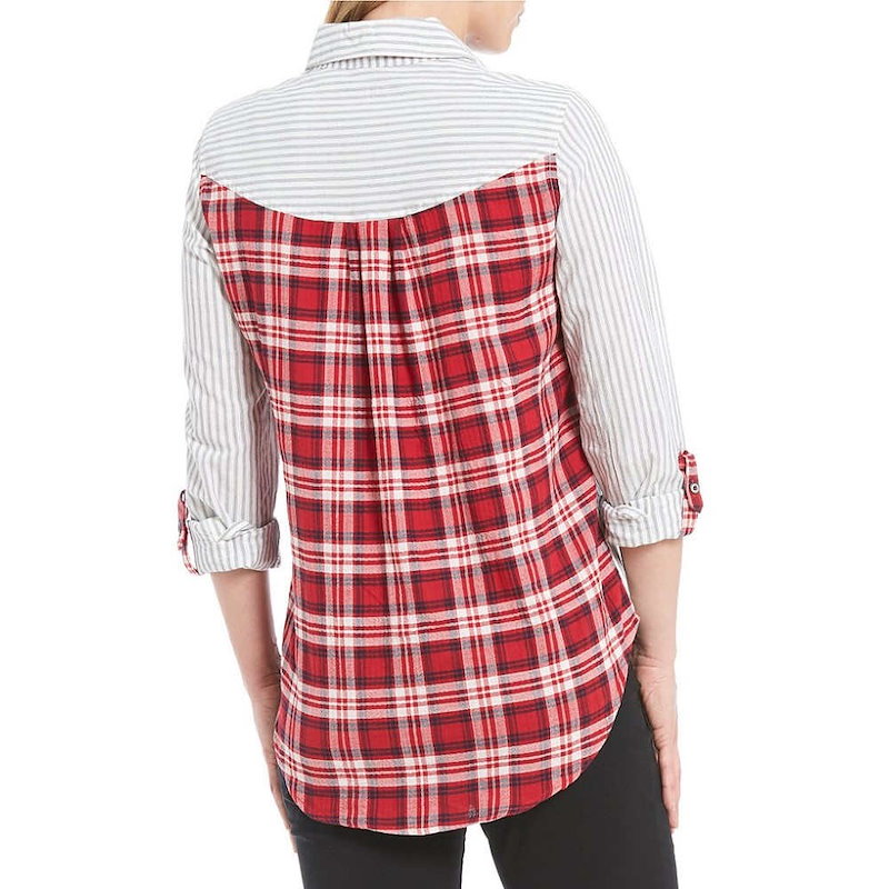 ウエストバウンド レディース トップス ブラウス・シャツ【Westbound Petites One Pocket Popover Shirt】Stripe/Plaid ウエストバウンド レディース トップス ブラウス・シャツ【Westbound Petites One Pocket Popover Shirt】Stripe/Plaid
