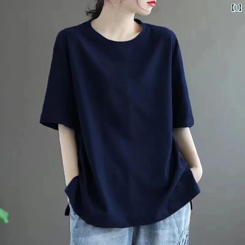 レディース Tシャツ 半袖 綿 ラウンドネック 半袖 Tシャツ レディース 2025 夏 プリント 大きいサイズ 太 mm トップス レディース Tシャツ 半袖 綿 ラウンドネック 半袖 Tシャツ レディース 2025 夏 プリント 大きいサイズ 太 mm トップス