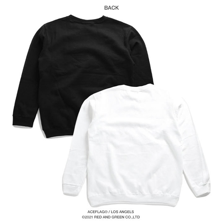 ACEFLAG ストリート系 トレーナー 長袖 スウェット 裏パイル メンズ レディース 黒 白 ブラック ホワイト 大きいサイズ エースフラッグ シンプル Compton ACEFLAG ストリート系 トレーナー 長袖 スウェット 裏パイル メンズ レディース 黒 白 ブラック ホワイト 大きいサイズ エースフラッグ シンプル Compton