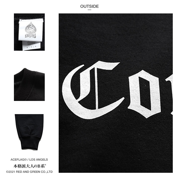 ACEFLAG ストリート系 トレーナー 長袖 スウェット 裏パイル メンズ レディース 黒 白 ブラック ホワイト 大きいサイズ エースフラッグ シンプル Compton ACEFLAG ストリート系 トレーナー 長袖 スウェット 裏パイル メンズ レディース 黒 白 ブラック ホワイト 大きいサイズ エースフラッグ シンプル Compton