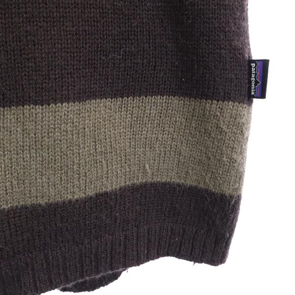 ボーダー 長袖 ニット S ブラウン系 アウトドア セーター メンズ