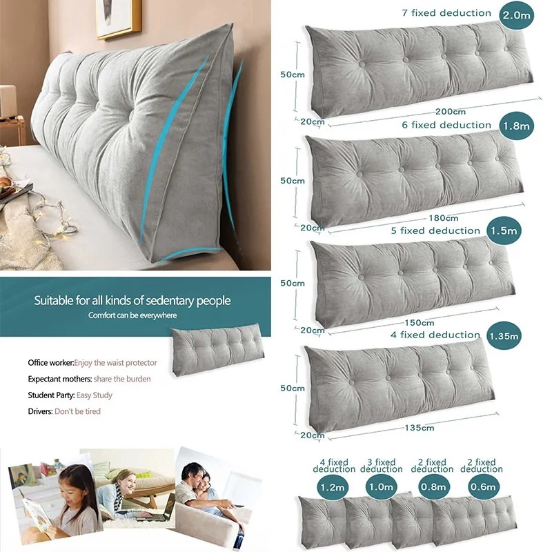 ヘッドボード枕 三角形のクッション 背中の痛みを和らげるための装飾的な枕 ソファ ウエストクッション 11 180x50x20cm ヘッドボード枕 三角形のクッション 背中の痛みを和らげるための装飾的な枕 ソファ ウエストクッション 11 180x50x20cm