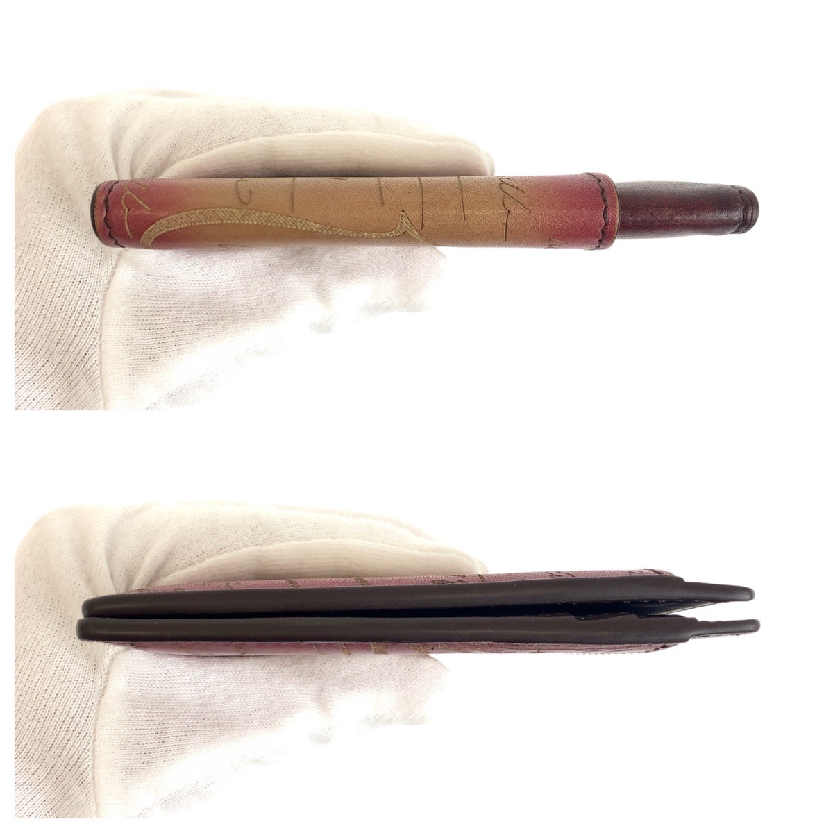 美品 カリグラフィ スクリット ブラウン ボルドー レザー F1213 カードケース 名刺入れ メンズ 504291 美品 カリグラフィ スクリット ブラウン ボルドー レザー F1213 カードケース 名刺入れ メンズ 504291