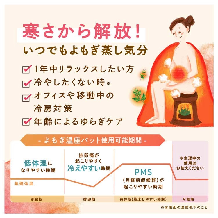 【イチオシ商品】(5個セット)よもぎ蒸し よもぎパット 温活 ウィズフェム よもぎ温座パット オーガニック6回分 (B)