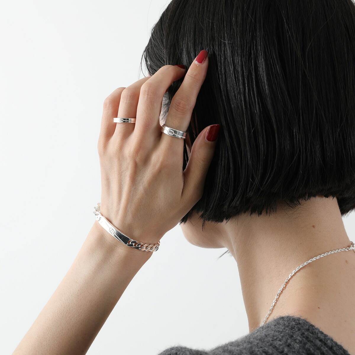 GUCCI グッチ リング TAG 774052 J8400 メンズ ダイアゴナル インターロッキングG 指輪 アクセサリー 8106/SILVER GUCCI グッチ リング TAG 774052 J8400 メンズ ダイアゴナル インターロッキングG 指輪 アクセサリー 8106/SILVER