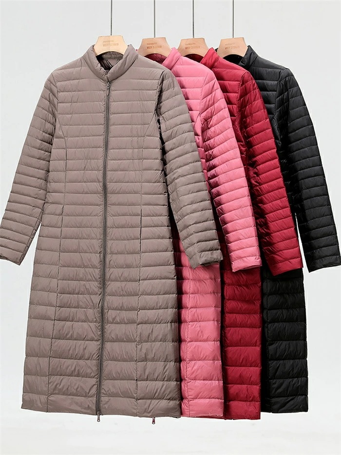 【即納】ダウンコート レディース インナーダウン ライトダウン コート 立ち襟 軽量 薄手 スリム 細見え インナー ダウンジャケット ロング丈 超ロング 防寒 保温 あたっか 秋 冬 ダブルジップ 【即納】ダウンコート レディース インナーダウン ライトダウン コート 立ち襟 軽量 薄手 スリム 細見え インナー ダウンジャケット ロング丈 超ロング 防寒 保温 あたっか 秋 冬 ダブルジップ