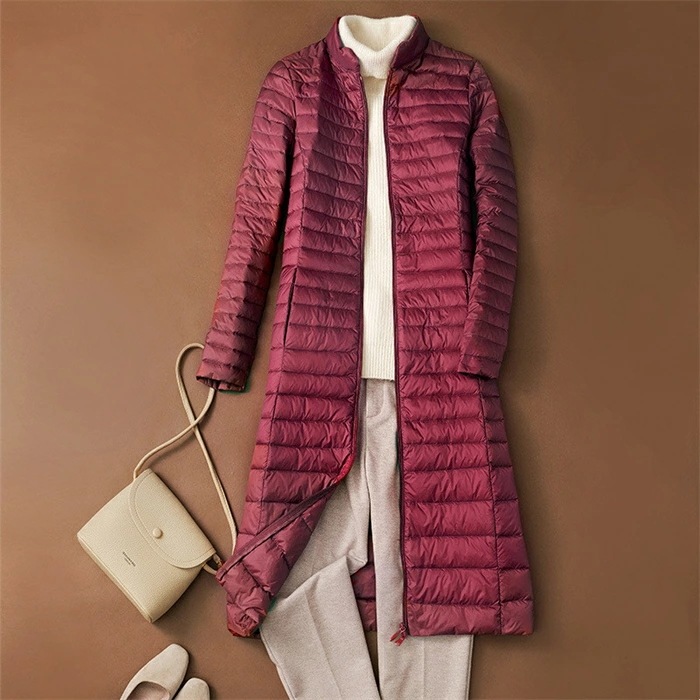 【即納】ダウンコート レディース インナーダウン ライトダウン コート 立ち襟 軽量 薄手 スリム 細見え インナー ダウンジャケット ロング丈 超ロング 防寒 保温 あたっか 秋 冬 ダブルジップ 【即納】ダウンコート レディース インナーダウン ライトダウン コート 立ち襟 軽量 薄手 スリム 細見え インナー ダウンジャケット ロング丈 超ロング 防寒 保温 あたっか 秋 冬 ダブルジップ