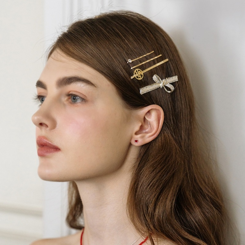 HAS [4セット] HW001 グリッターリボンヘアピンセット