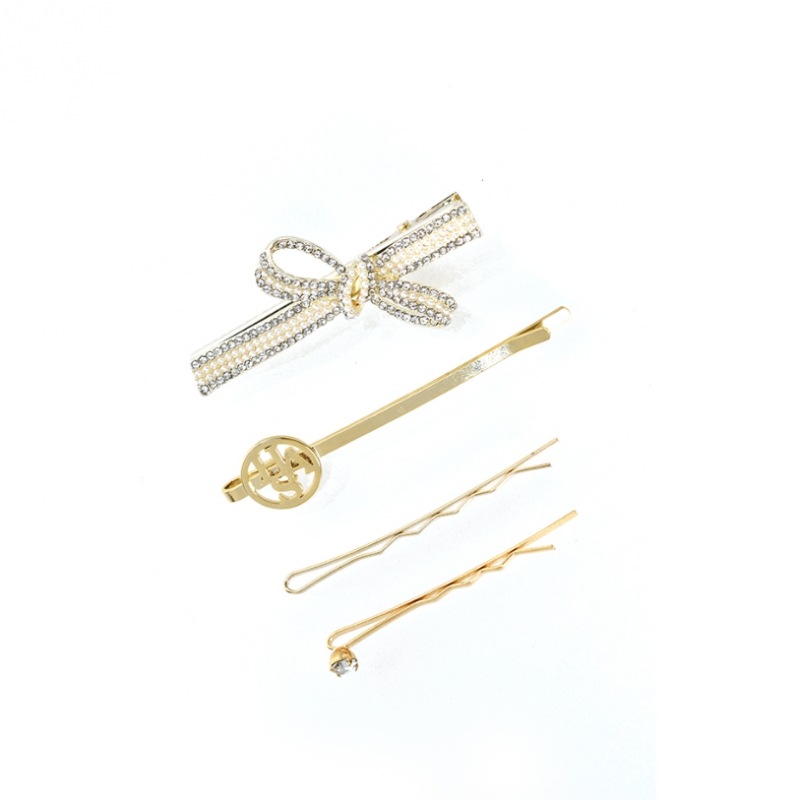 HAS [4セット] HW001 グリッターリボンヘアピンセット