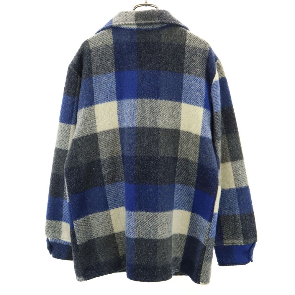 サーモキング 70s 80s ヴィンテージ バファローチェック ウールジャケット S ネイビー THERMO KING BY SELFAST メンズ サーモキング 70s 80s ヴィンテージ バファローチェック ウールジャケット S ネイビー THERMO KING BY SELFAST メンズ