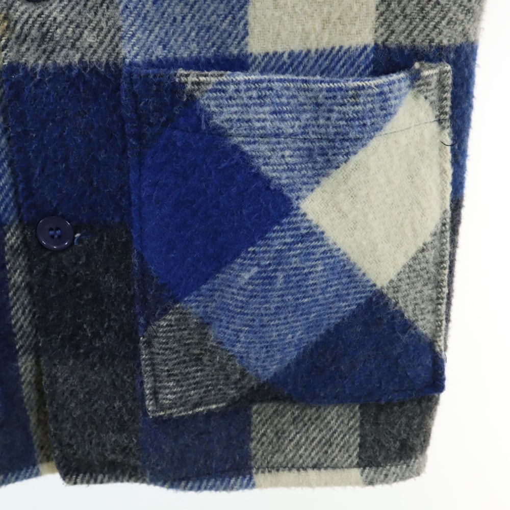 サーモキング 70s 80s ヴィンテージ バファローチェック ウールジャケット S ネイビー THERMO KING BY SELFAST メンズ サーモキング 70s 80s ヴィンテージ バファローチェック ウールジャケット S ネイビー THERMO KING BY SELFAST メンズ