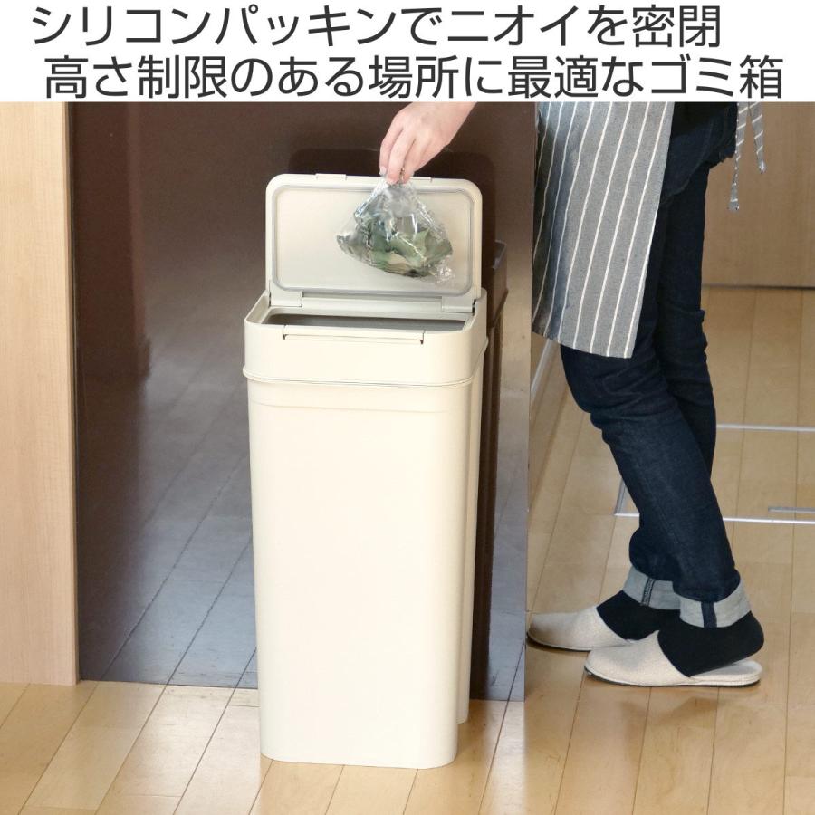ゴミ箱 45Ｌ シールズ 密閉 ごみ箱 45リットル 幅31.5 ニオイ 防止 分別 プッシュ ふた 角型 キッチン スリム 防臭 ふた付き パッキン 袋 見えない 棚下 カウンター ラック