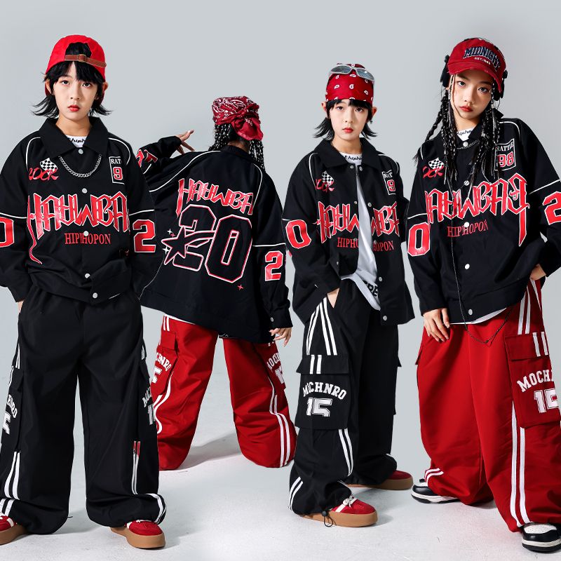 元旦の子供の街のダンスの公演服の男の子のヒップホップセットのファッションの子供のhiphop機関車の服装の女の子のフレームのドラム 元旦の子供の街のダンスの公演服の男の子のヒップホップセットのファッションの子供のhiphop機関車の服装の女の子のフレームのドラム