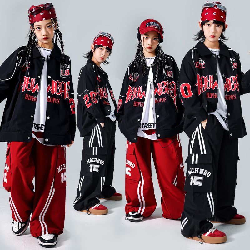 元旦の子供の街のダンスの公演服の男の子のヒップホップセットのファッションの子供のhiphop機関車の服装の女の子のフレームのドラム 元旦の子供の街のダンスの公演服の男の子のヒップホップセットのファッションの子供のhiphop機関車の服装の女の子のフレームのドラム