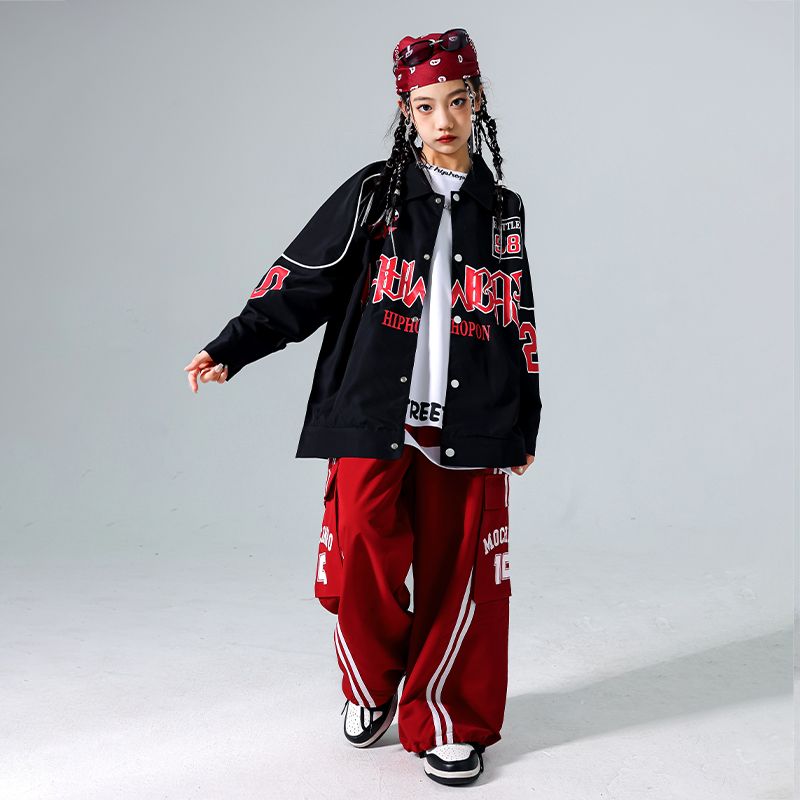 元旦の子供の街のダンスの公演服の男の子のヒップホップセットのファッションの子供のhiphop機関車の服装の女の子のフレームのドラム 元旦の子供の街のダンスの公演服の男の子のヒップホップセットのファッションの子供のhiphop機関車の服装の女の子のフレームのドラム