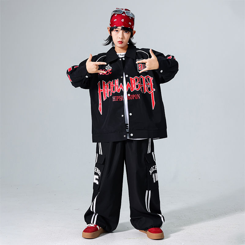 元旦の子供の街のダンスの公演服の男の子のヒップホップセットのファッションの子供のhiphop機関車の服装の女の子のフレームのドラム 元旦の子供の街のダンスの公演服の男の子のヒップホップセットのファッションの子供のhiphop機関車の服装の女の子のフレームのドラム