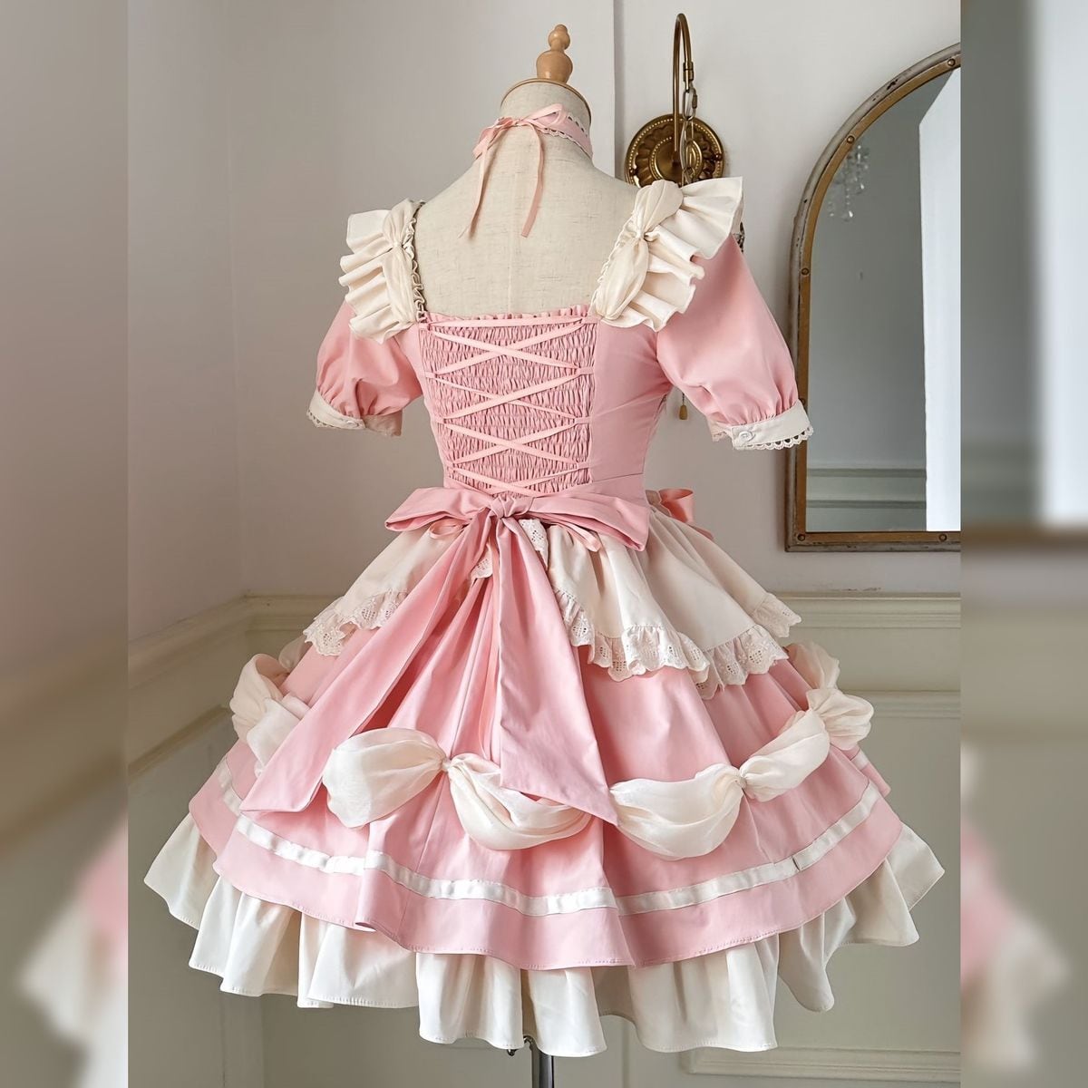 半袖フリルメイド服セットアップ 半袖フリルメイド服セットアップ