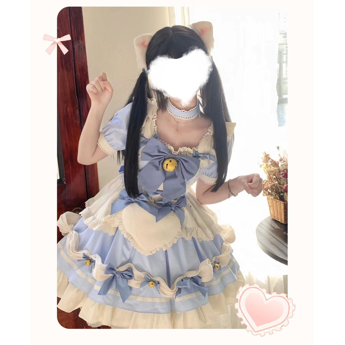 半袖フリルメイド服セットアップ 半袖フリルメイド服セットアップ