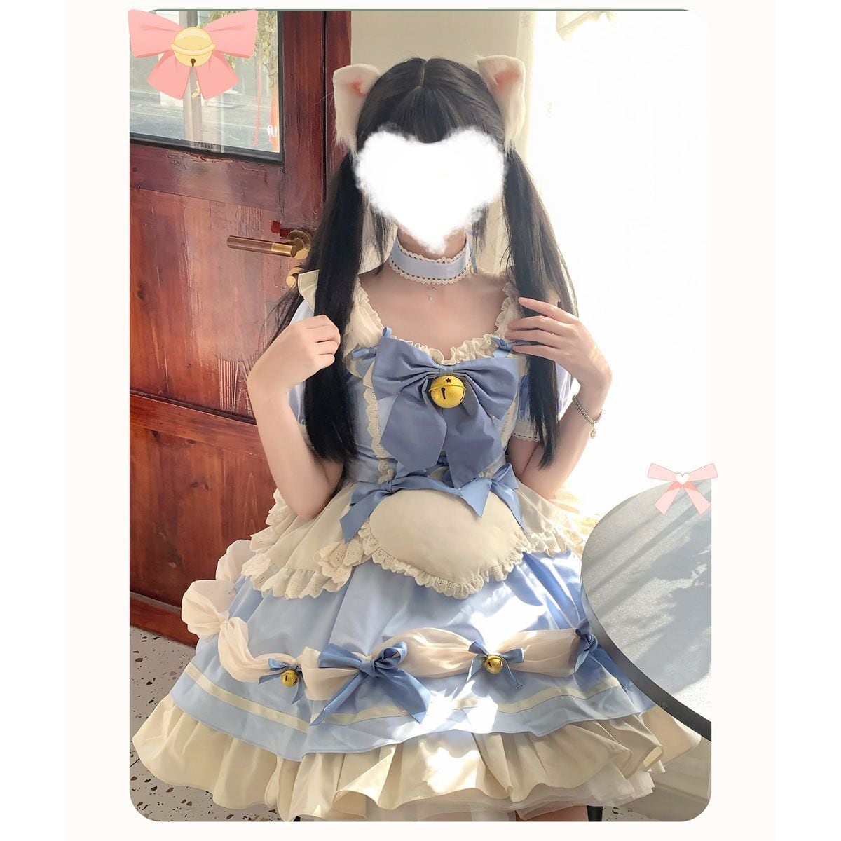半袖フリルメイド服セットアップ 半袖フリルメイド服セットアップ
