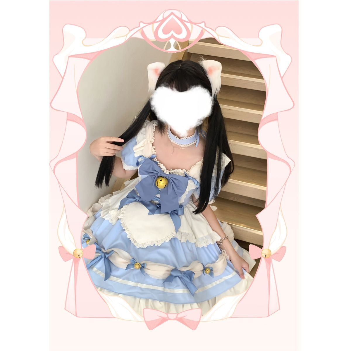 半袖フリルメイド服セットアップ 半袖フリルメイド服セットアップ