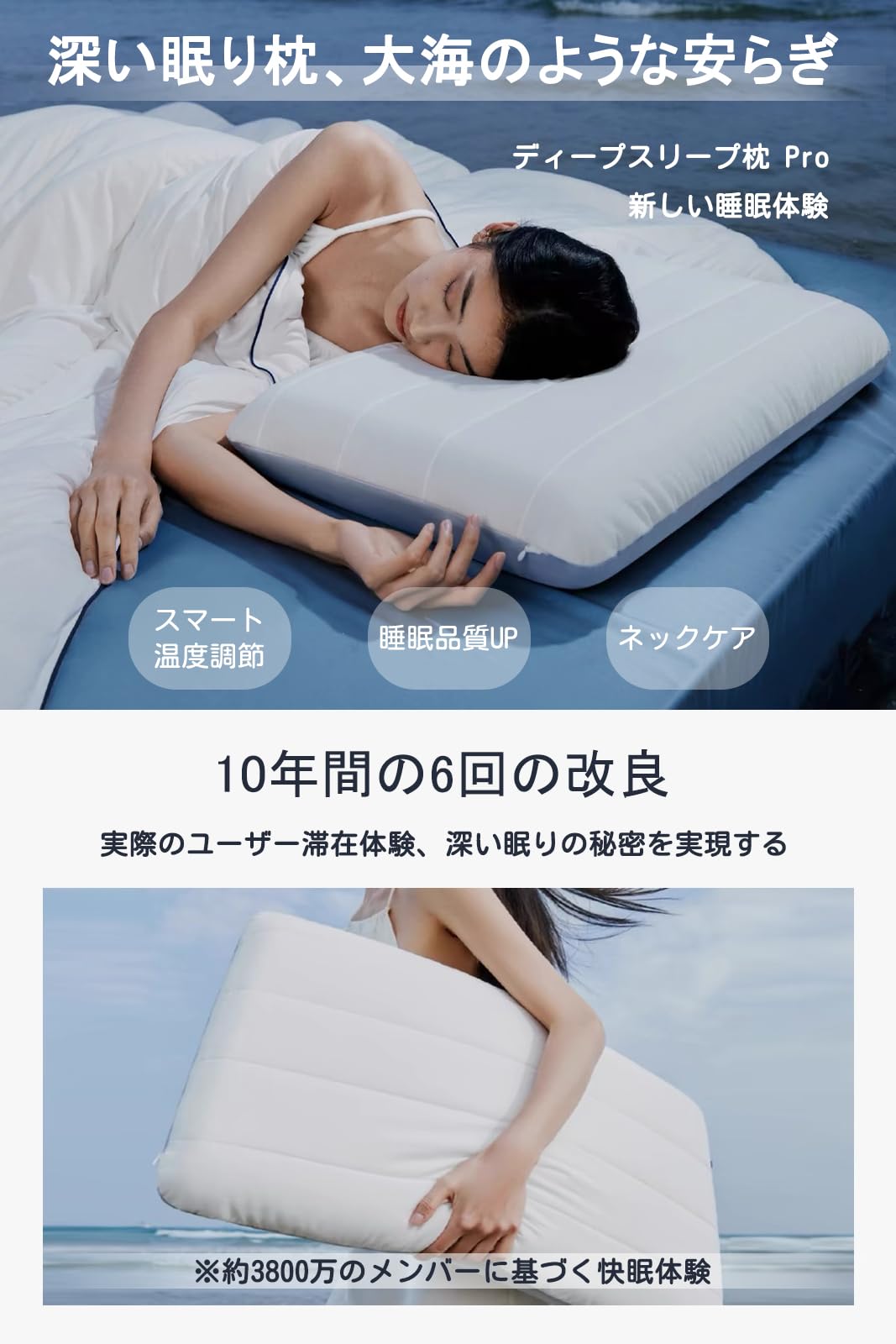 Ｄｒｅａｍ Ｏｎ Ｍｅ 枕 首ケア 温度調節 安眠枕 寝心地アップ 枕カバー付き まくら 首·肩ラクラク 横向き寝 うつ伏せ 仰向き プレゼント