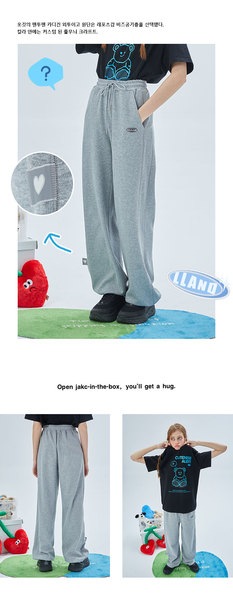 学生カジュアルレトログレースウェットパンツ
