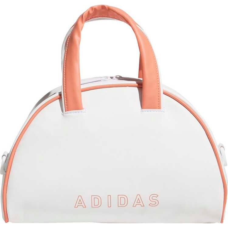 レディース スリーストライプス ミニボストンバッグ ホワイト×ワンダークレイ 15×26×18cm（6.5L） #MMS65-IA9636