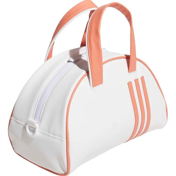 レディース スリーストライプス ミニボストンバッグ ホワイト×ワンダークレイ 15×26×18cm（6.5L） #MMS65-IA9636
