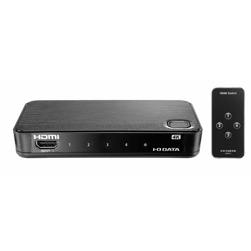 IOデータ　[4入力1出力] HDMI切替器【4K60Hz対応リモコン付】 ブラック DA-4HS/4K [4入力 /1出力 /4K対応 /手動]　DA-4HS/4K
