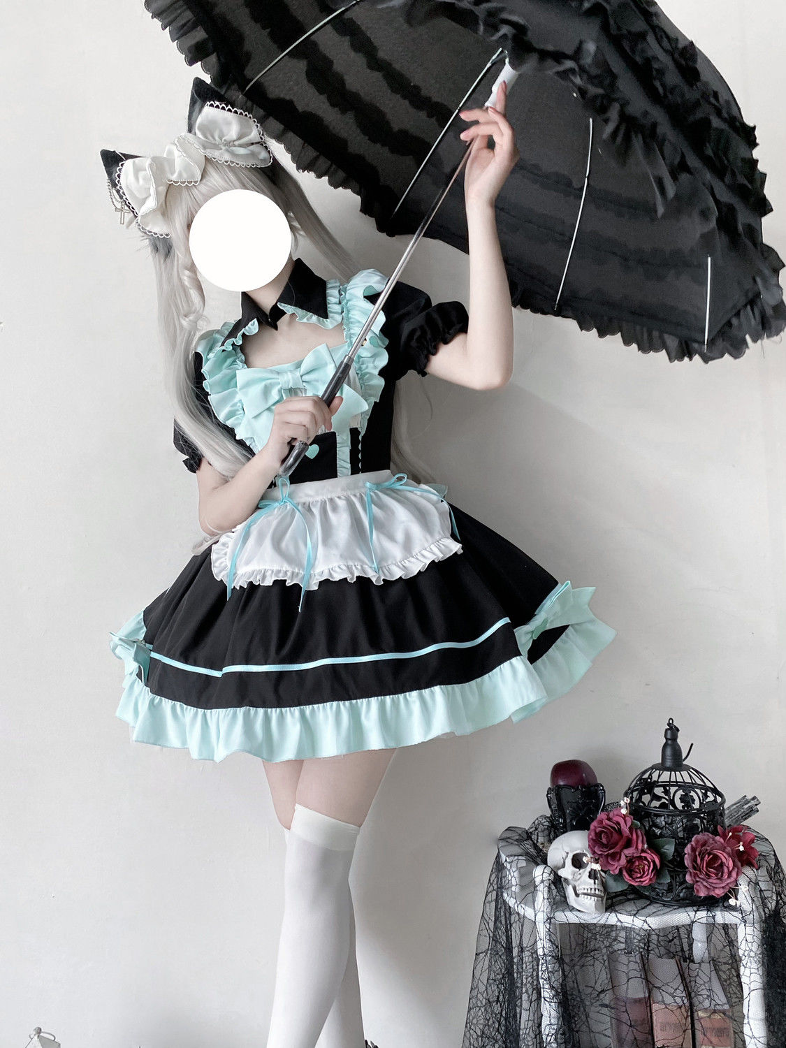 今人気発中コスプレロリータレディースロリータ洋学院祭用初音メイドコスプレワンピースドレス