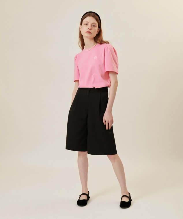 Tシャツ・カットソー RONRON PUFF SLEEVE HALF T SHIRT PINK [RR22BST1307PK] RONRON】 PUFF SLEEVE HALF T SHIRT : PINK Tシャツ・カットソー
