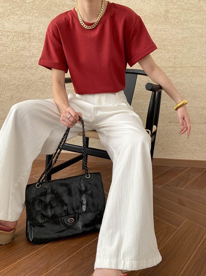 ロングパンツ レディース ズボン ストレート ワイド ボトムス ポケット ホワイト 白 きれいめ シンプル 上品 おしゃれ かっこいい カジュアル こなれ感 個性的 レトロ きちんと 主役級 存在感